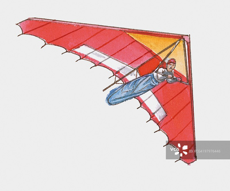 男子滑翔伞插画图片素材