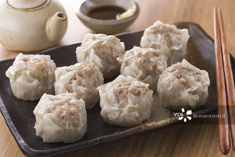 中式蒸肉饺图片素材