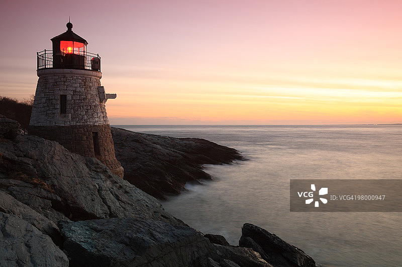 罗德岛纽波特城堡山灯塔图片素材