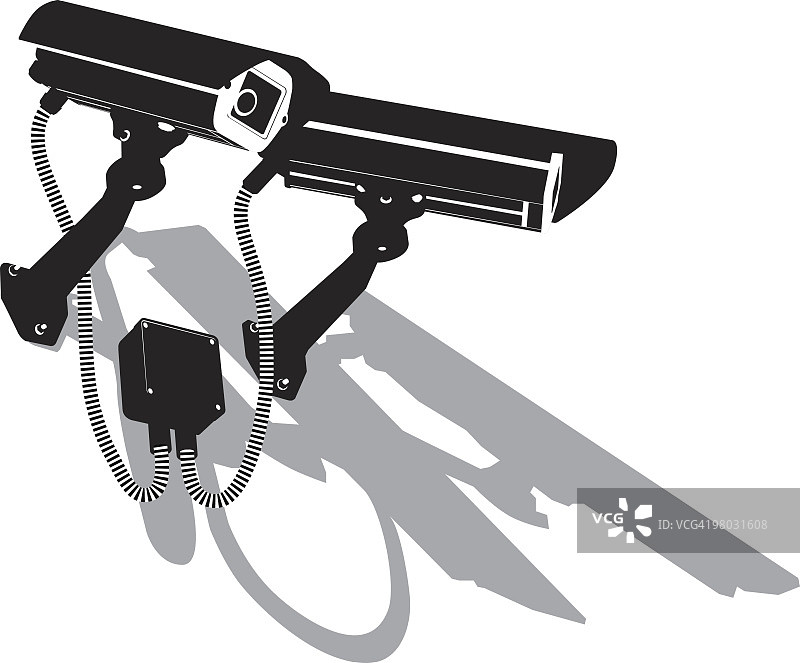 户外双摄像头监控图片素材