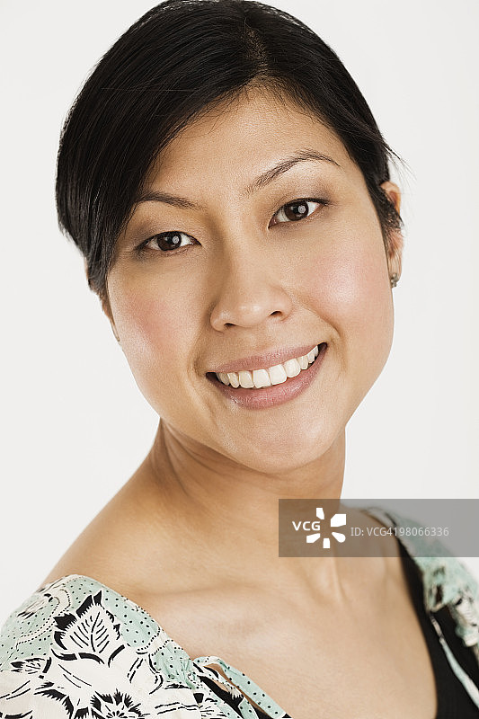 微笑女人的肖像图片素材