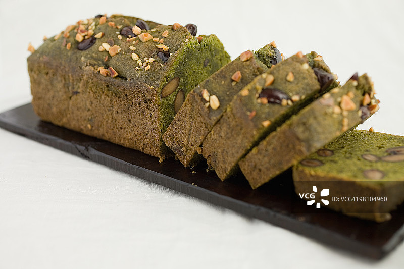 抹茶黑豆磅蛋糕图片素材