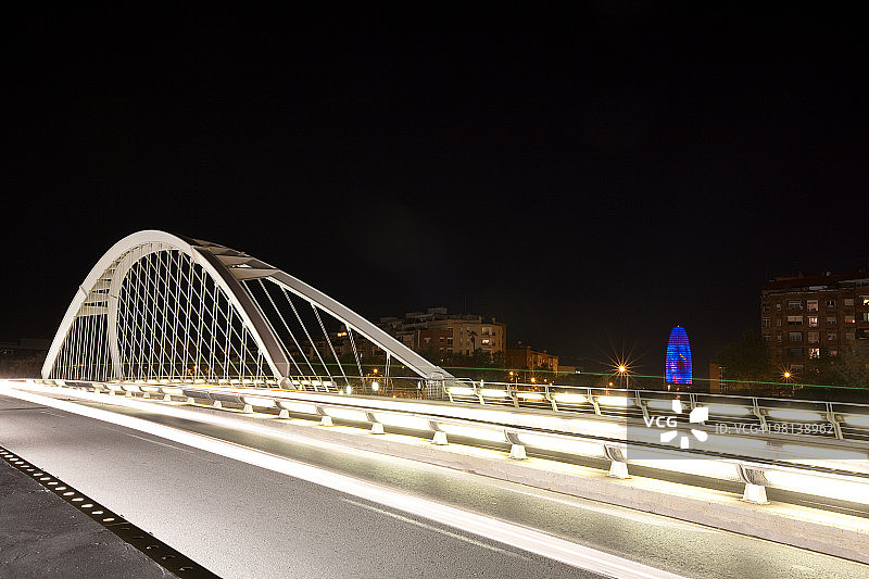 巴塞罗那夜景桥梁图片素材