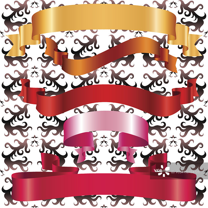 不同颜色的banner无缝背景图案图片素材