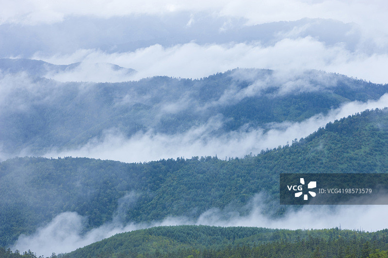 日本长野县乘鞍高原雾景图片素材