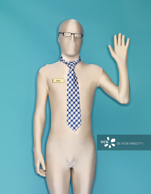 穿紧身衣挥手的男子图片素材