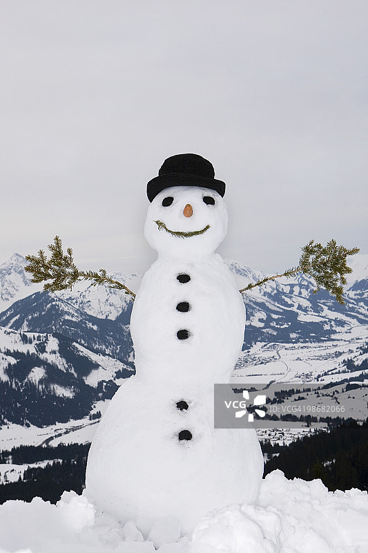 冬日雪景中的雪人图片素材