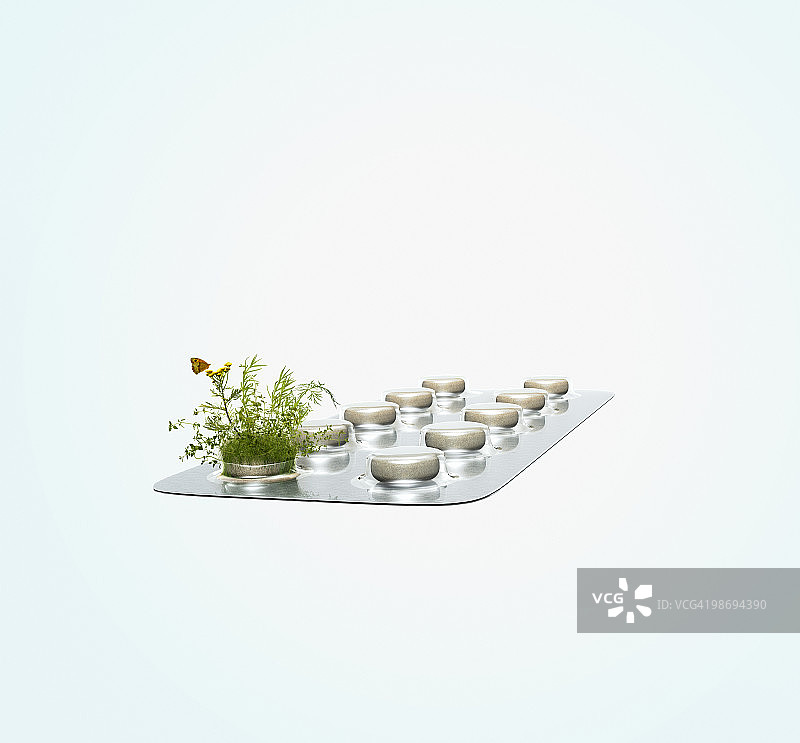 泡罩包装的药片图片素材