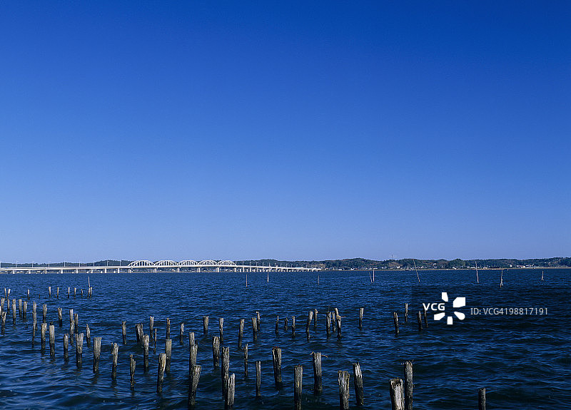 日本茨城县行方市北浦湖图片素材