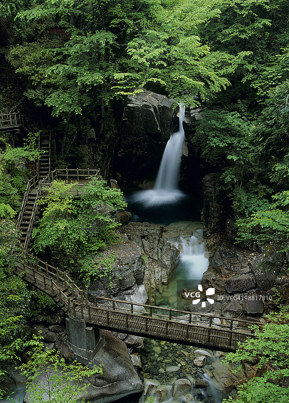 日本岐阜县中津川的龙神瀑布图片素材