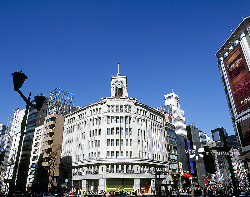 日本东京中央区银座四丁目图片素材