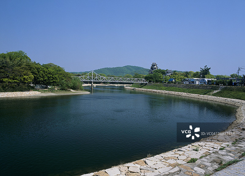 日本冈山县旭川图片素材