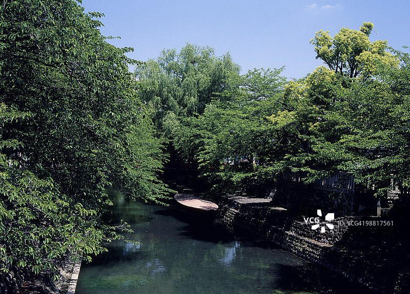 日本岐阜县大垣市奥之细道结缘之地图片素材