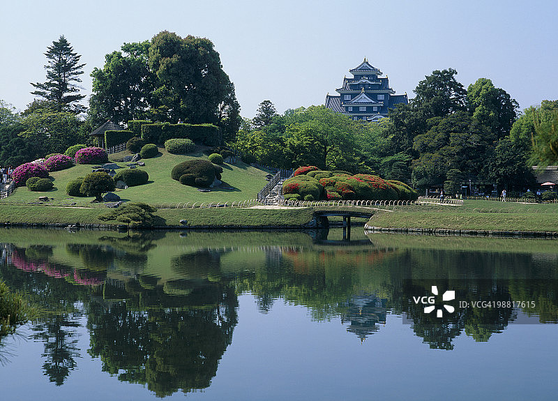 日本冈山县冈山市后乐园图片素材