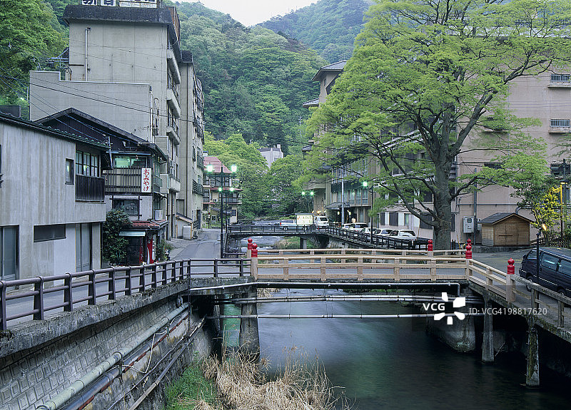 日本福岛县会津若松东山温泉图片素材