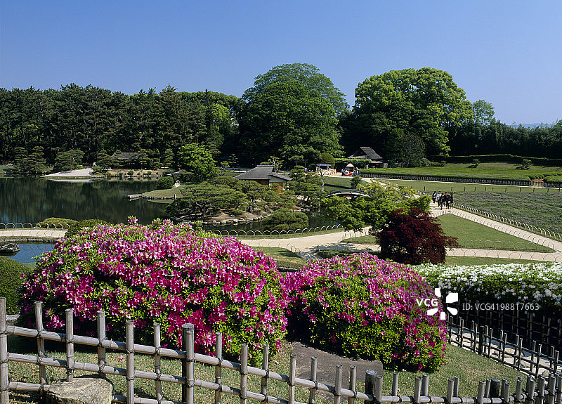 日本冈山县冈山市后乐园图片素材