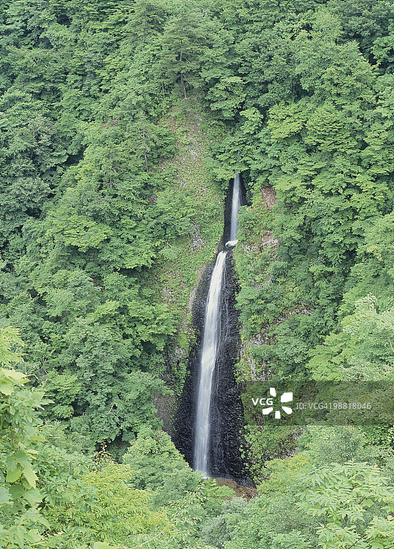 日本福岛县柳津町旋仓瀑布图片素材
