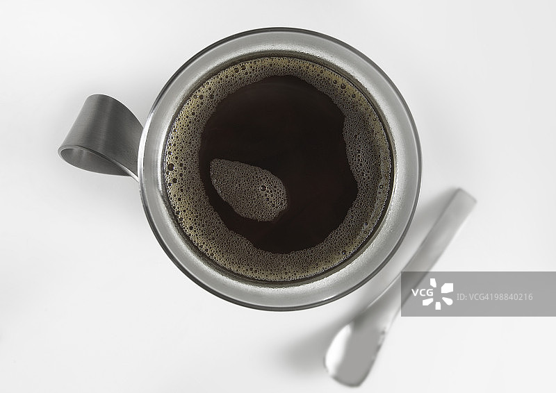 杯装黑咖啡俯视图图片素材