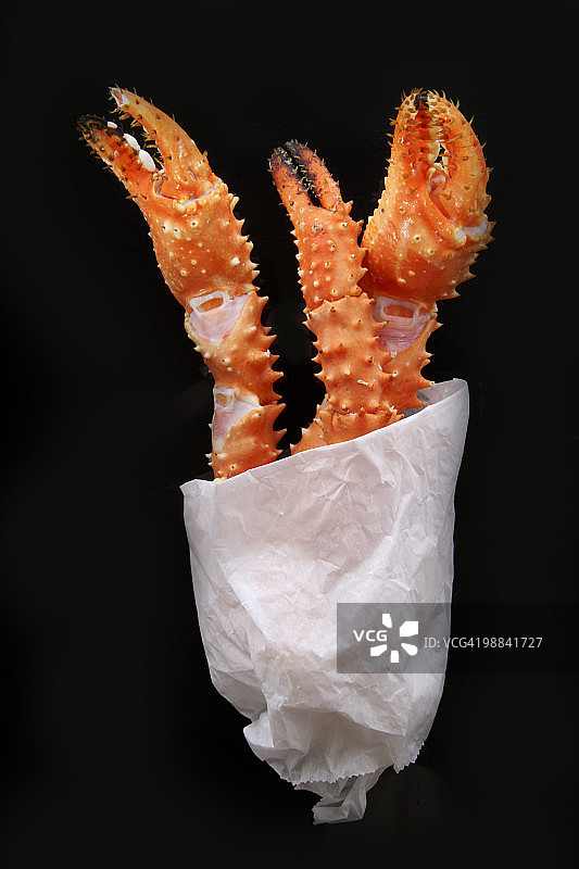 准备享用蟹腿图片素材