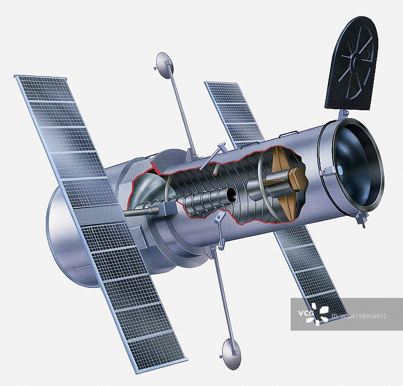 哈勃太空望远镜插画图片素材