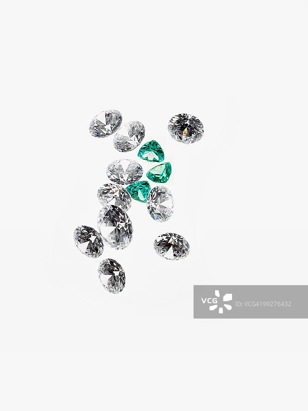 钻石与祖母绿图片素材