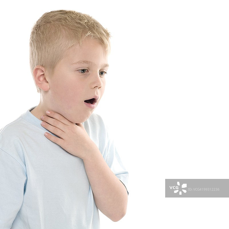 男孩被噎住图片素材