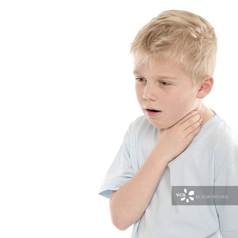 男孩被噎住图片素材