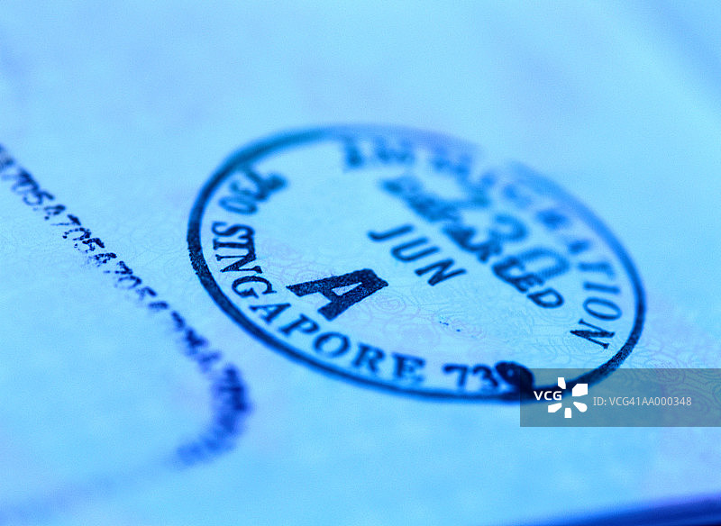 新加坡护照印章图片素材