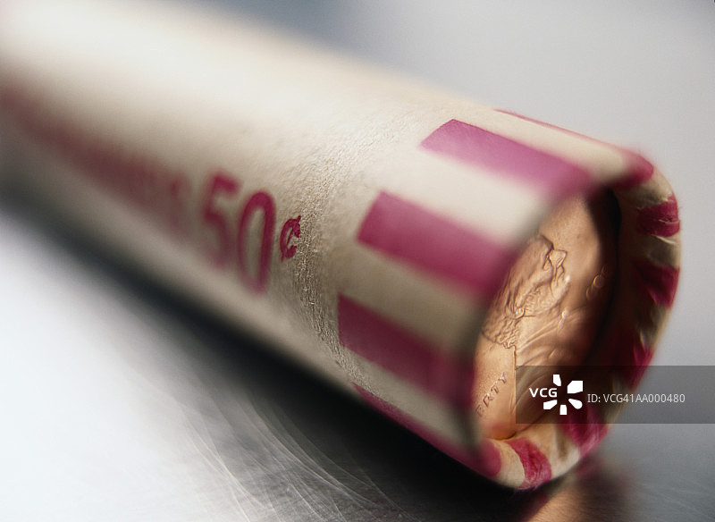 硬币卷中的便士图片素材