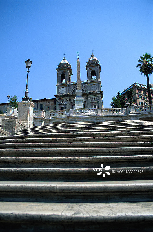 西班牙阶梯与圣三山教堂图片素材
