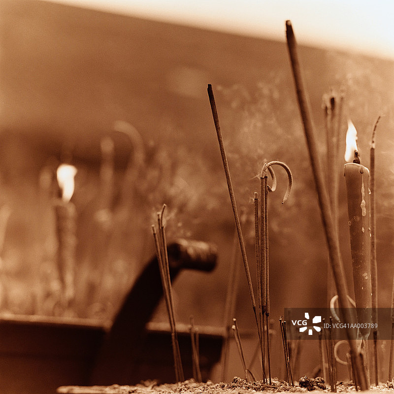 中国成都宝光寺的香火图片素材