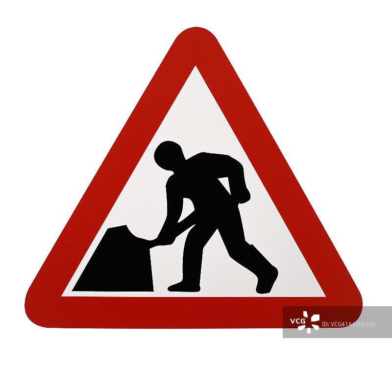 前方道路施工标志图片素材
