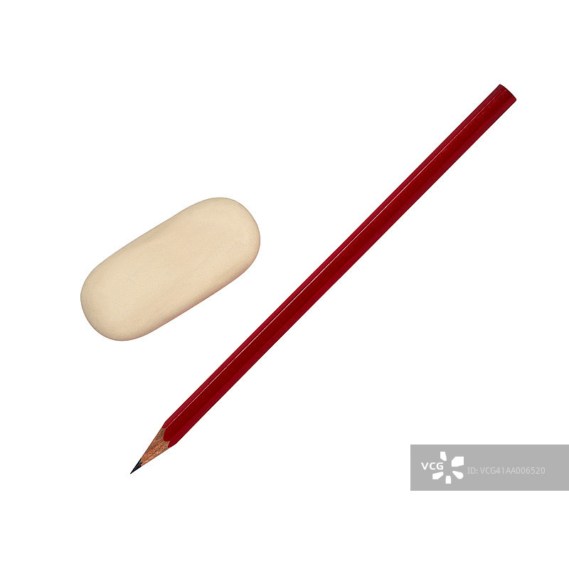 红色铅笔和橡皮擦图片素材