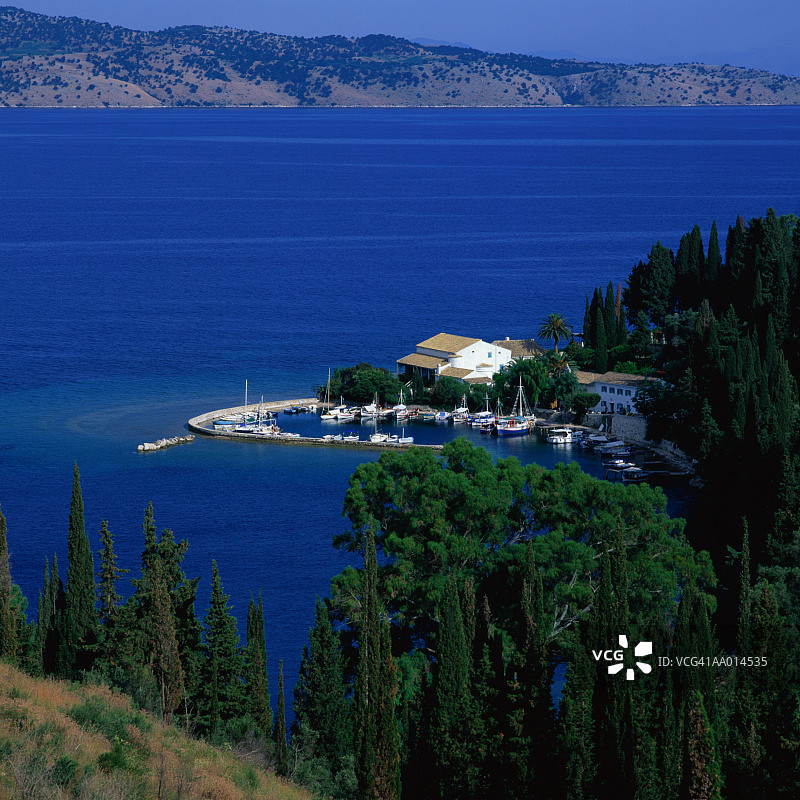 希腊科孚岛港口图片素材