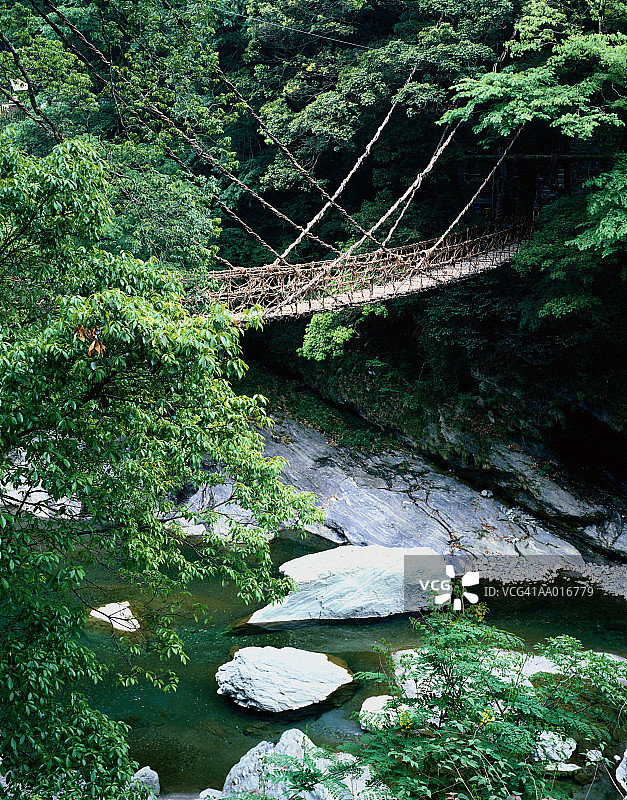 日本，德岛县，西宫村，Kazura桥图片素材