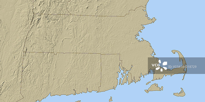 马萨诸塞州地形图图片素材