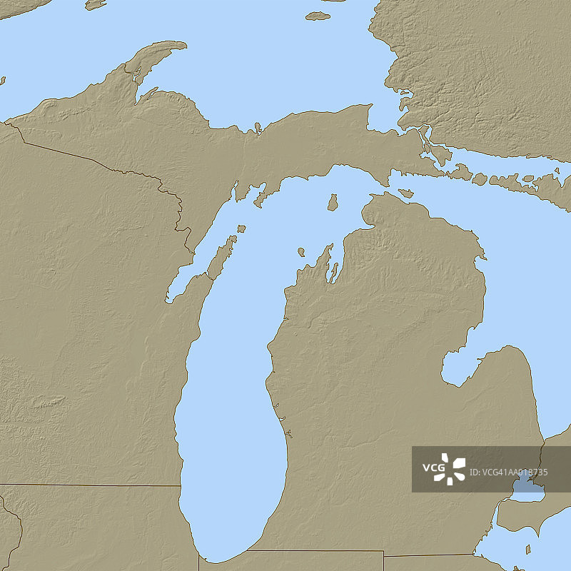 密歇根州地形图图片素材