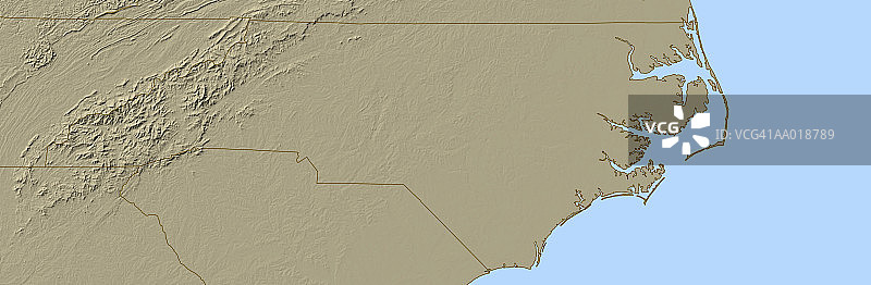 北卡罗来纳州地形图图片素材