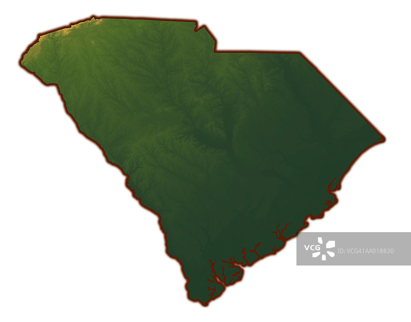 南卡罗来纳州地图图片素材