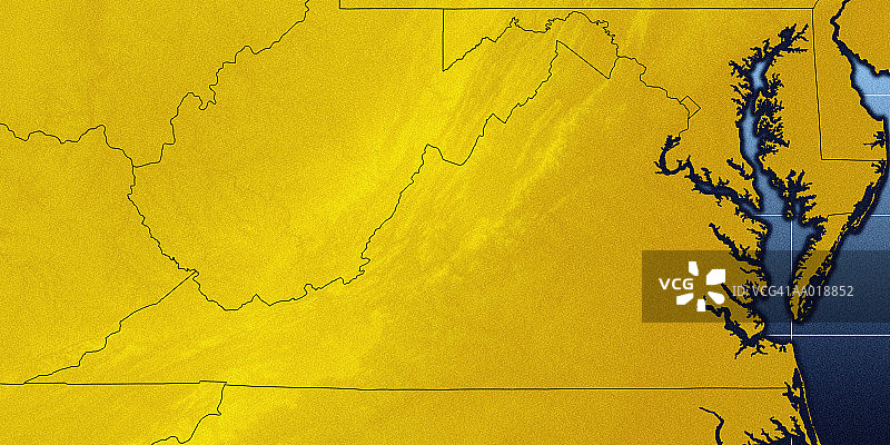 弗吉尼亚州地图图片素材