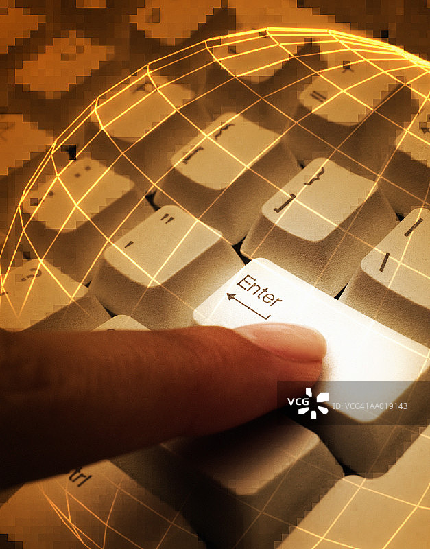 手指在回车键上图片素材
