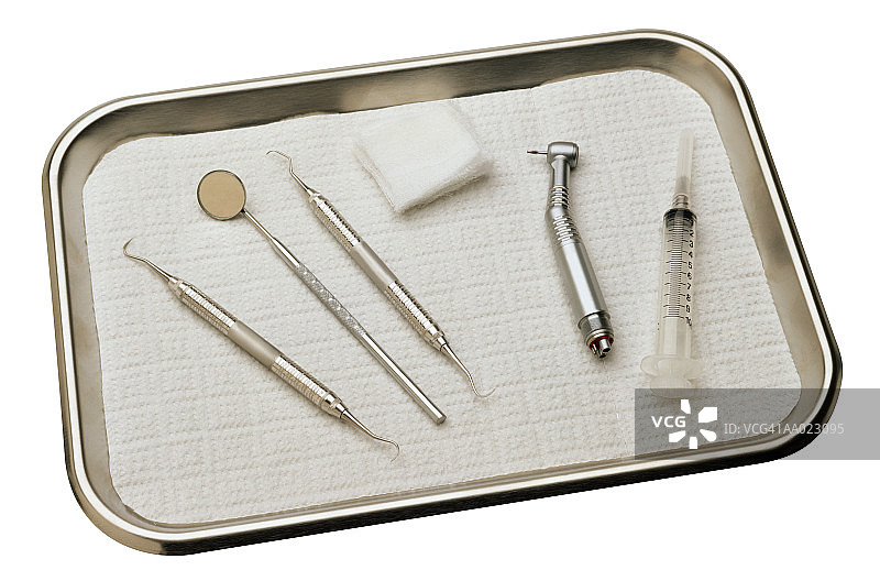 一盘牙科器械图片素材