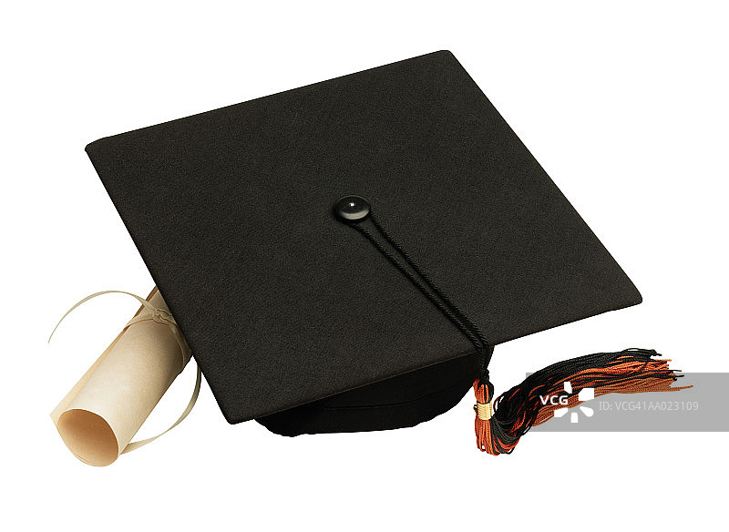 毕业帽和毕业证书图片素材