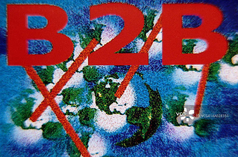 世界地图上的B2B首字母缩略词（数字）图片素材