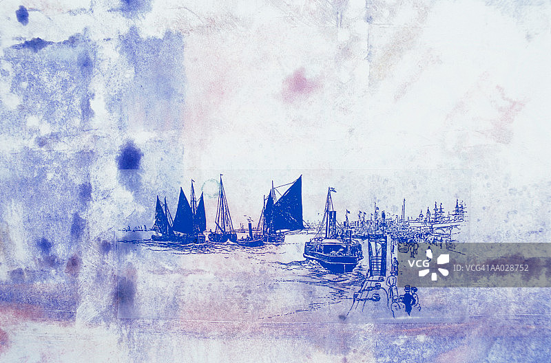 码头中的船只图片素材