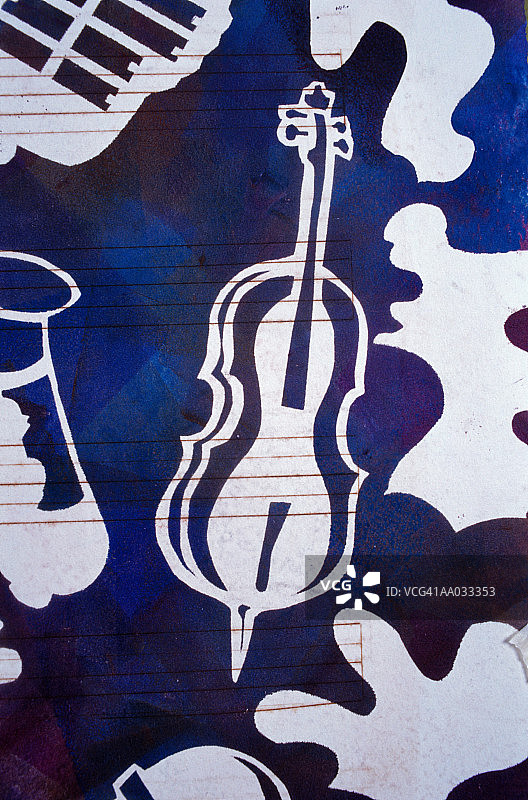 大提琴、萨克斯管和贝斯图片素材