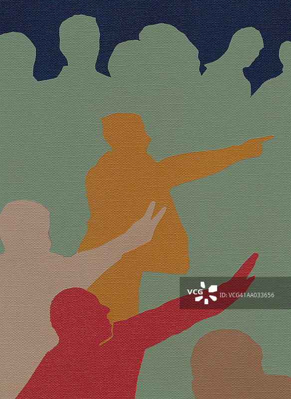 指向和比划的股票交易员轮廓图片素材