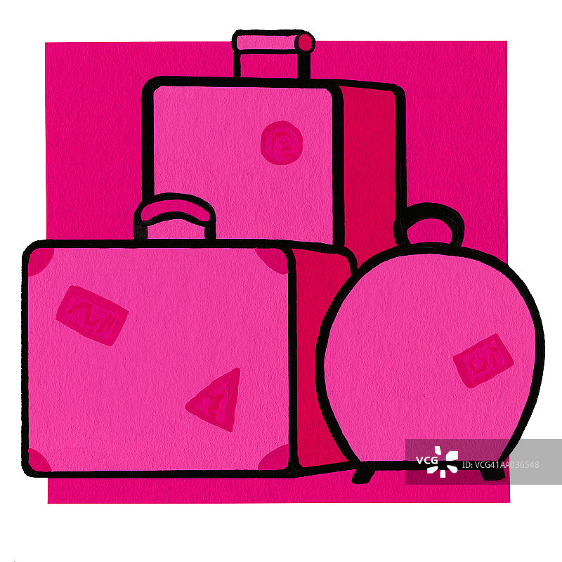 粉色行李箱图片素材