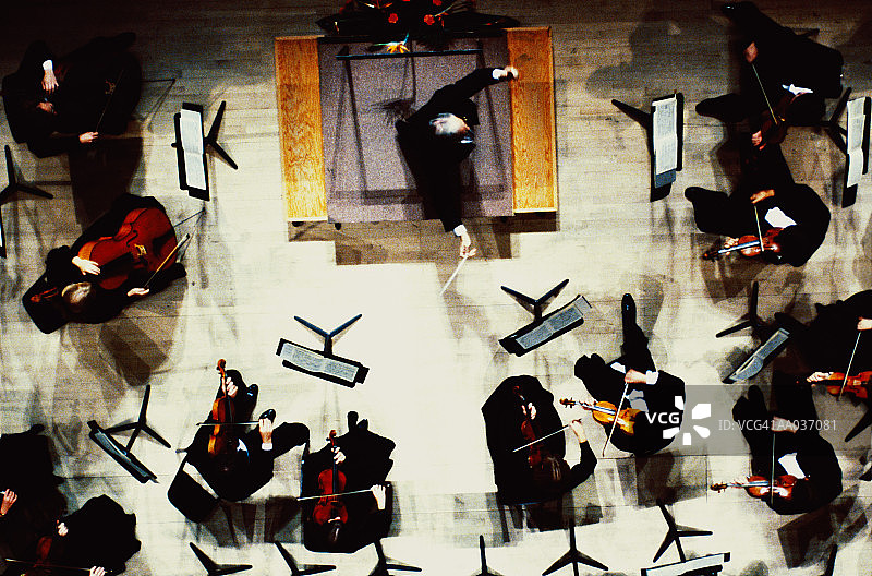 交响乐团的俯视图图片素材