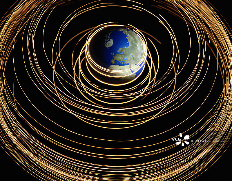 地球轨道上的灯光图片素材